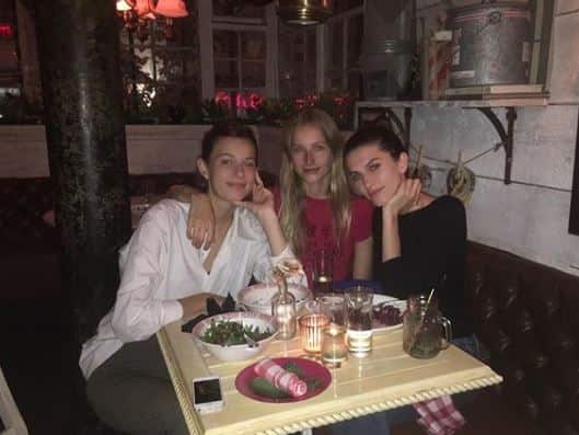 Rose Gilroy enjoying dinner night with her friends